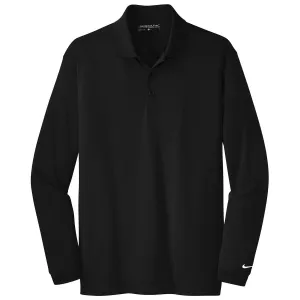 Nike Men's Black Tall Long Sleeve Dri-FIT Stretch Tech Polo