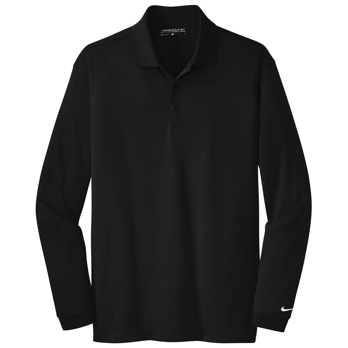 Nike Men's Black Tall Long Sleeve Dri-FIT Stretch Tech Polo