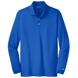 Nike Men's Blue Sapphire Long Sleeve Dri-FIT Stretch Tech Polo
