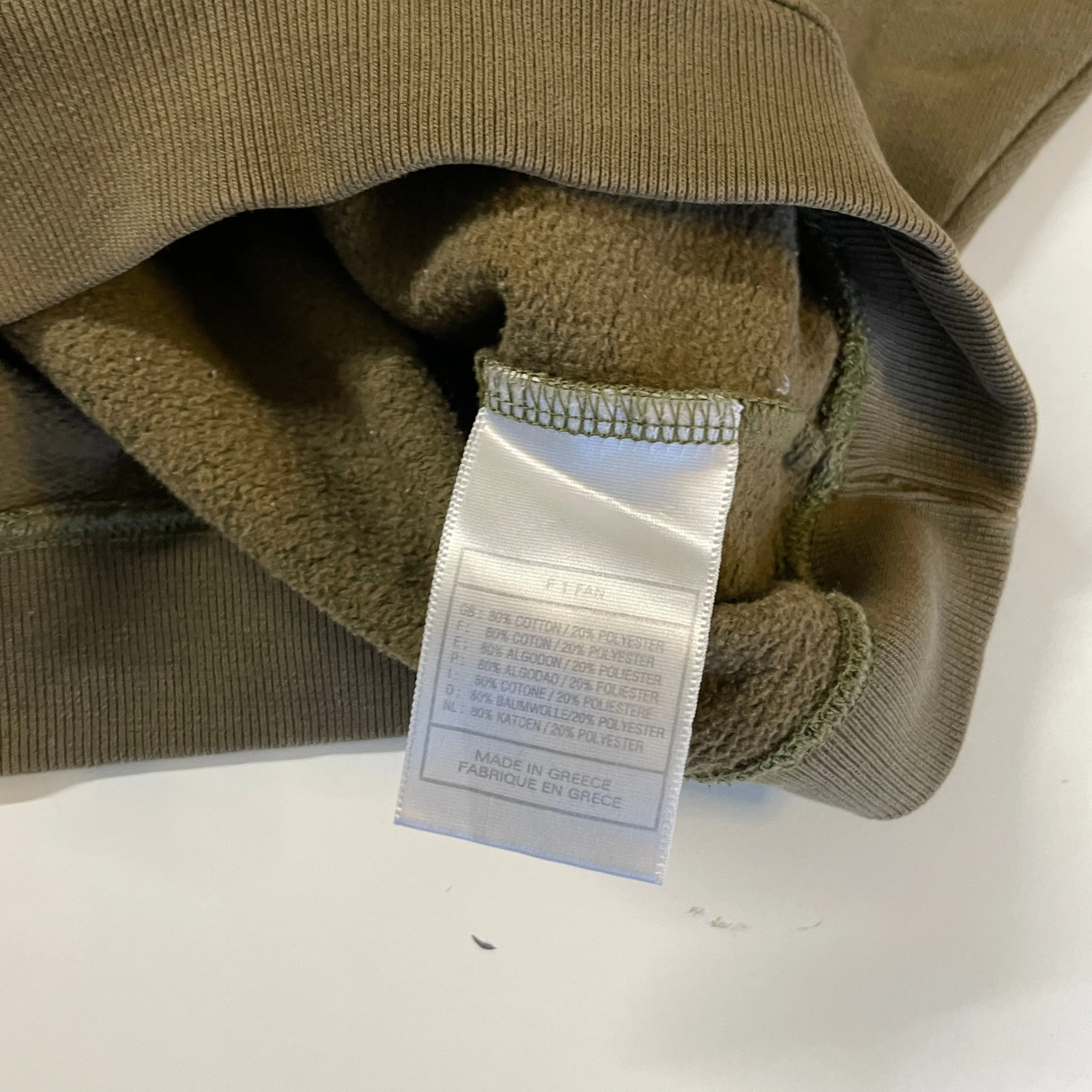 Nike Men's Khaki and Brown Sweatshirt. Vintage 90s Stone/Neutral Nike Sweatshirt - Medium. 90s NIKE Swoosh Sweatshirt, Vintage Crewneck Streetwear Sweater, Brown Jumper Size M SKU 5319