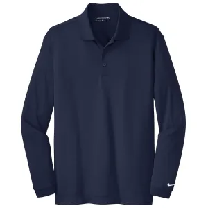 Nike Men's Midnight Navy Tall Long Sleeve Dri-FIT Stretch Tech Polo
