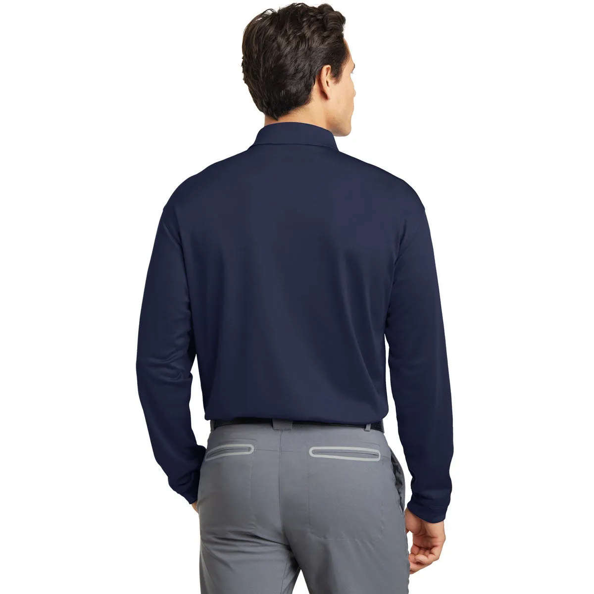 Nike Men's Midnight Navy Tall Long Sleeve Dri-FIT Stretch Tech Polo