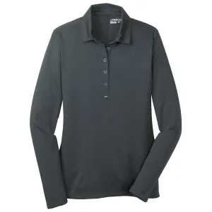 Nike Women's Anthracite Long Sleeve Dri-FIT Stretch Tech Polo