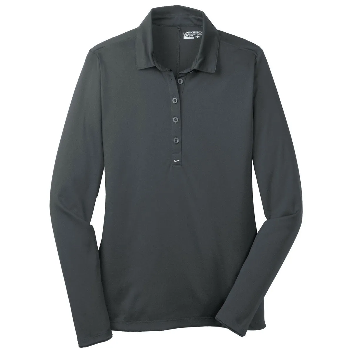 Nike Women's Anthracite Long Sleeve Dri-FIT Stretch Tech Polo