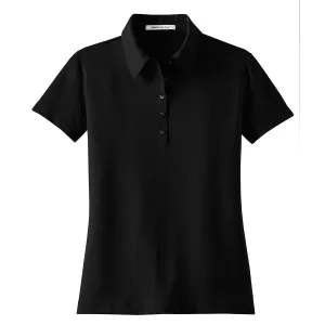 Nike Women's Black Elite Dri-FIT Short Sleeve Ottoman Polo