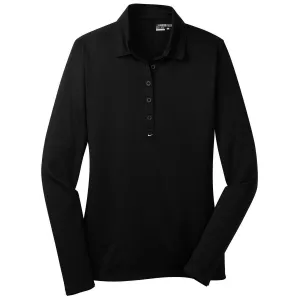 Nike Women's Black Long Sleeve Dri-FIT Stretch Tech Polo