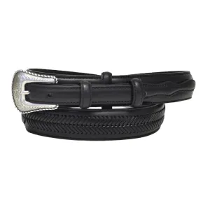 Nocona Men's Western Ranger Arrow Lacing Leather Belt-Black