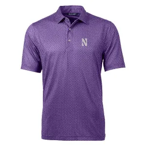 Northwestern Wildcats Men's Cutter &amp; Buck Purple Pike Banner Stretch Polo