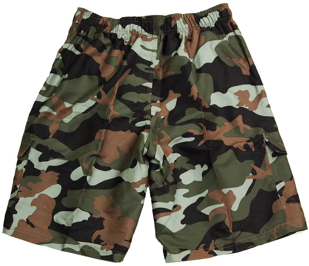 NORTY Big Mens 2XL-5XL Green Camo Swim Suit 25010X