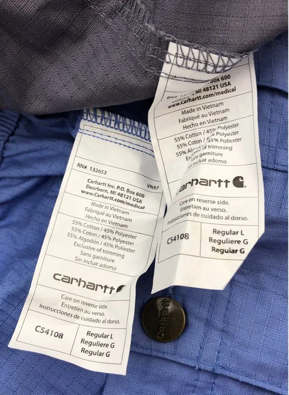 NWT Carhartt Men's Blue Gray C54108 Ripstop Cargo Scrub Pants - Size L Lot Of 2