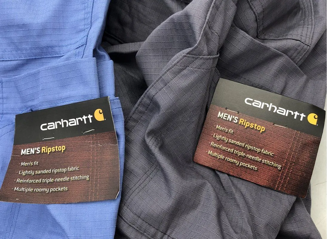NWT Carhartt Men's Blue Gray C54108 Ripstop Cargo Scrub Pants - Size L Lot Of 2