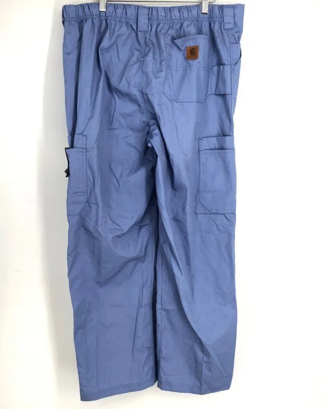 NWT Carhartt Men's Blue Gray C54108 Ripstop Cargo Scrub Pants - Size L Lot Of 2