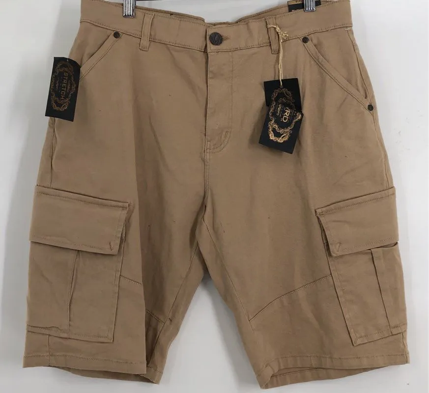 NWT FWRD Denim Men's Tan Slim Fit Cargo Shorts - Size 34