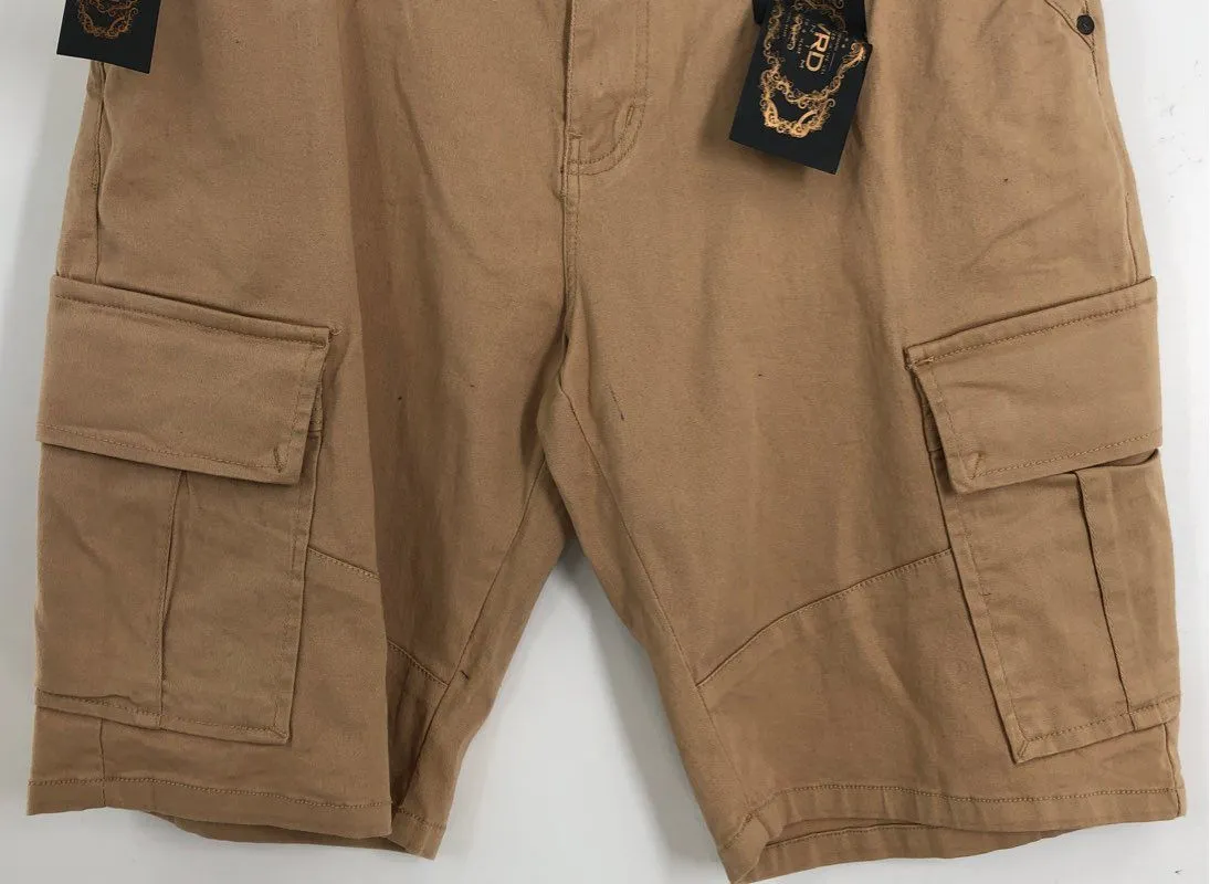 NWT FWRD Denim Men's Tan Slim Fit Cargo Shorts - Size 34
