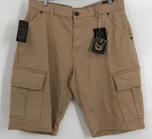 NWT FWRD Denim Men's Tan Slim Fit Cargo Shorts - Size 34