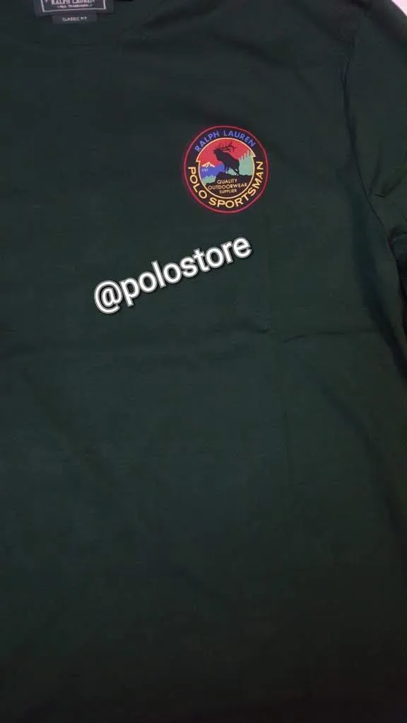 Nwt Polo Ralph Lauren Green Sportsman Polo Terrain Classic Fit  Long Sleeve Tee