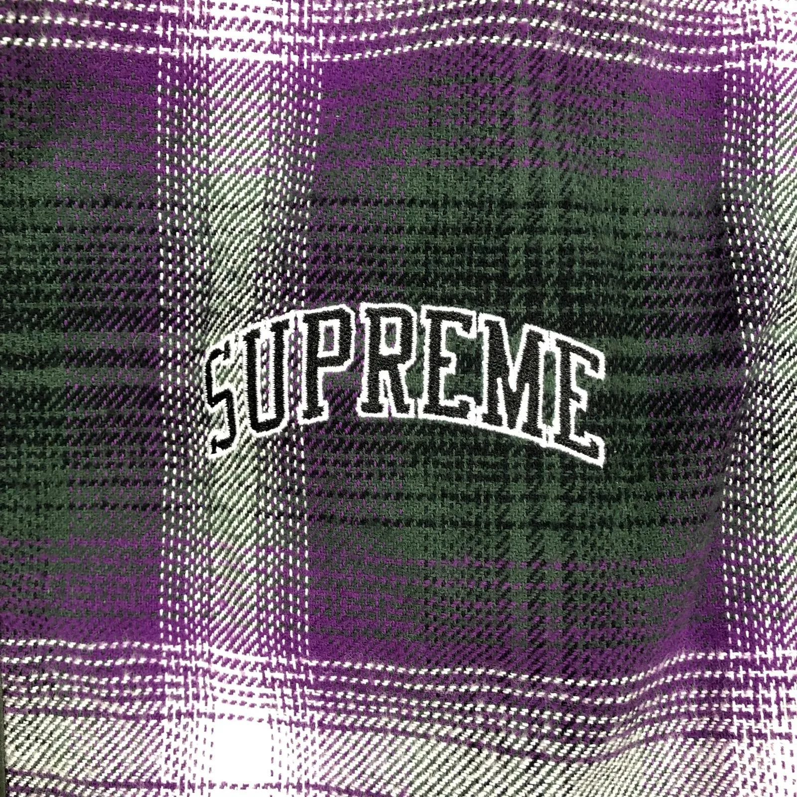 NWT Supreme Men's Purple/Olive Green Reversible Shadow Plaid Zip Vest - Size S