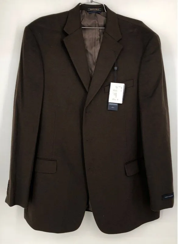 NWT Tommy Hilfiger Men's Brown Notch Lapel Single-Breasted Blazer - Size 44L