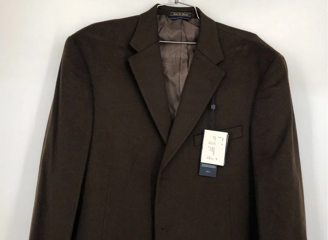 NWT Tommy Hilfiger Men's Brown Notch Lapel Single-Breasted Blazer - Size 44L