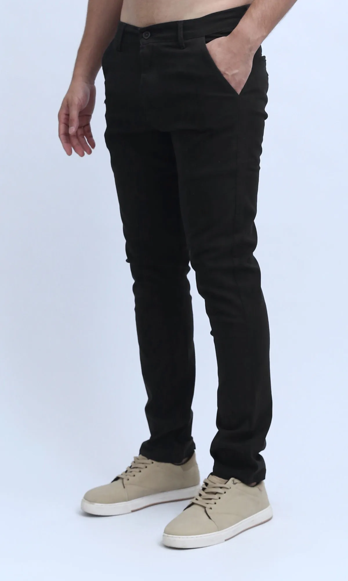O201044 Regular Fit Gabardine Pants - Black