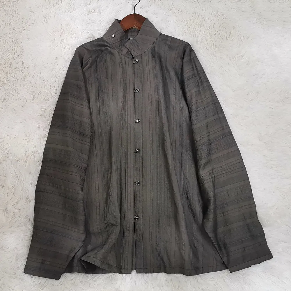 Old Wine 古酒 Modernized Ming Men's Liling Duijin Shan Daily Standing CollarTop