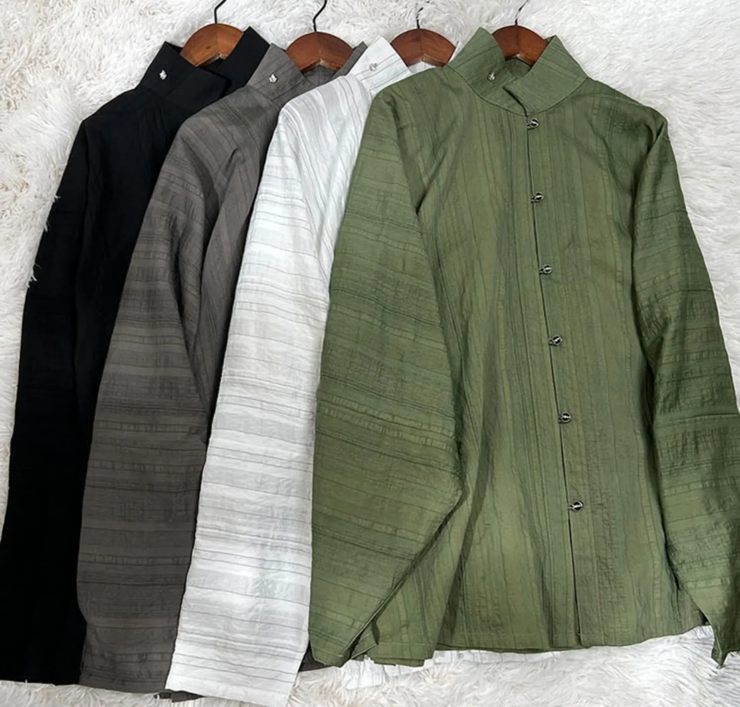 Old Wine 古酒 Modernized Ming Men's Liling Duijin Shan Daily Standing CollarTop