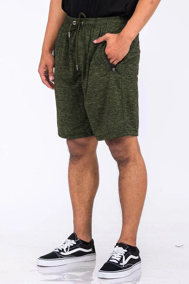 Olive Marbled Light Weight Active Shorts