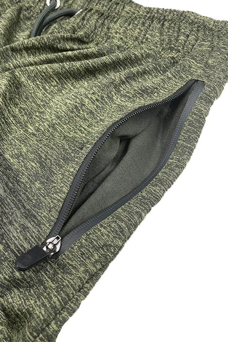 Olive Marbled Light Weight Active Shorts