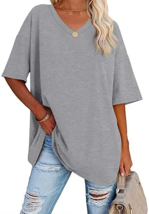 Oversized Tshirt Summer Casual Short Sleeve Loose Basic Tee Tops Y2K for Women T Shirts Vintage Baggy