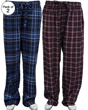 Pack of 2 - Men's Cotton Check Pajama - Cotton Yarn Dyed Flannel Men's Pajama MF-12