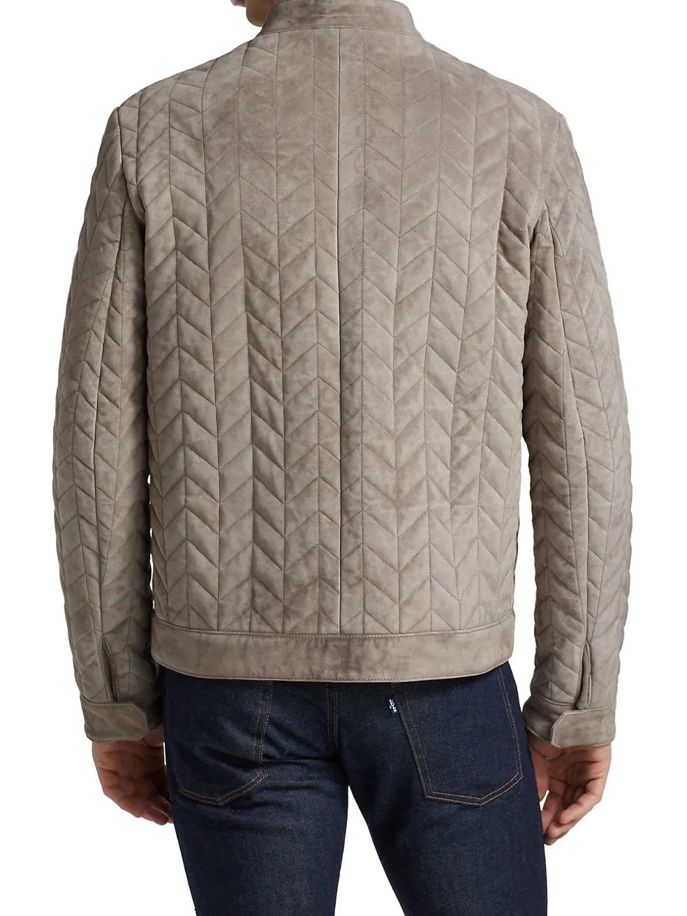Padded Real Suede Biker Leather Jacket | Stylish Moto Racer Leather Jacket by TJS