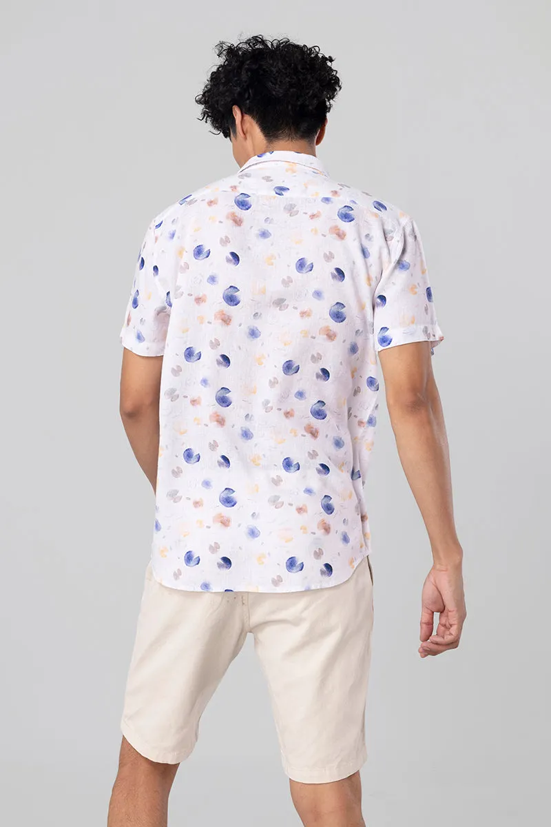 Paint Drop White Linen Shirt