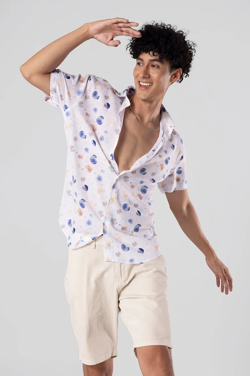 Paint Drop White Linen Shirt