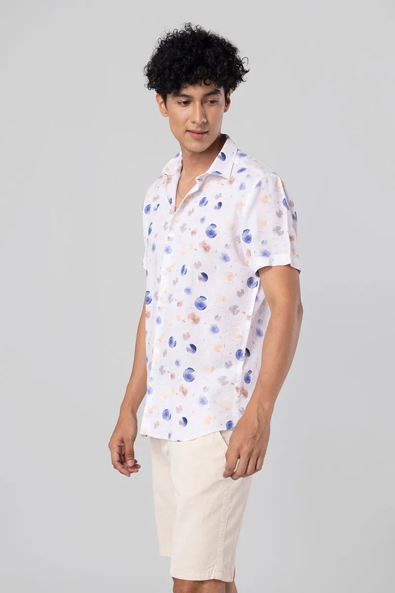 Paint Drop White Linen Shirt
