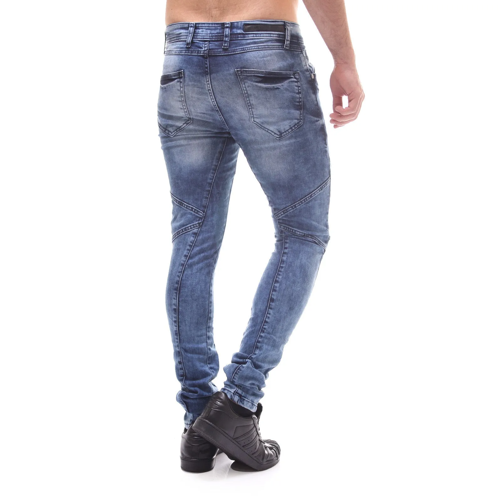 P&V Men Slim Fit Easy Jeans - Blue