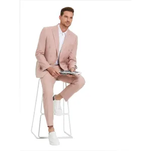 Pastel Pink Pinstripe Double-Breasted Suit - Casual Chic