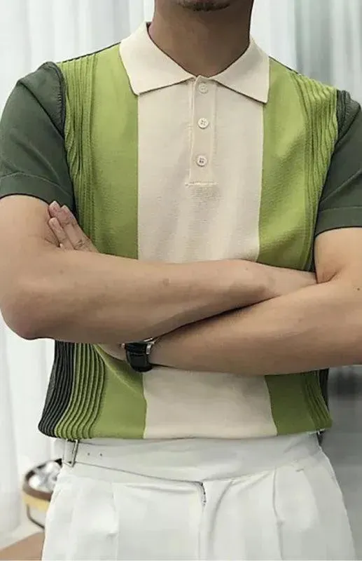 Patchwork Solid Polyester Polo Shirt for General - All-Season Everyday