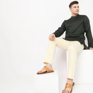 Perfect Ethnic Pants to Pair with Kurtas and Kurta-Shirts - Slim Fit Mid Rise Trousers