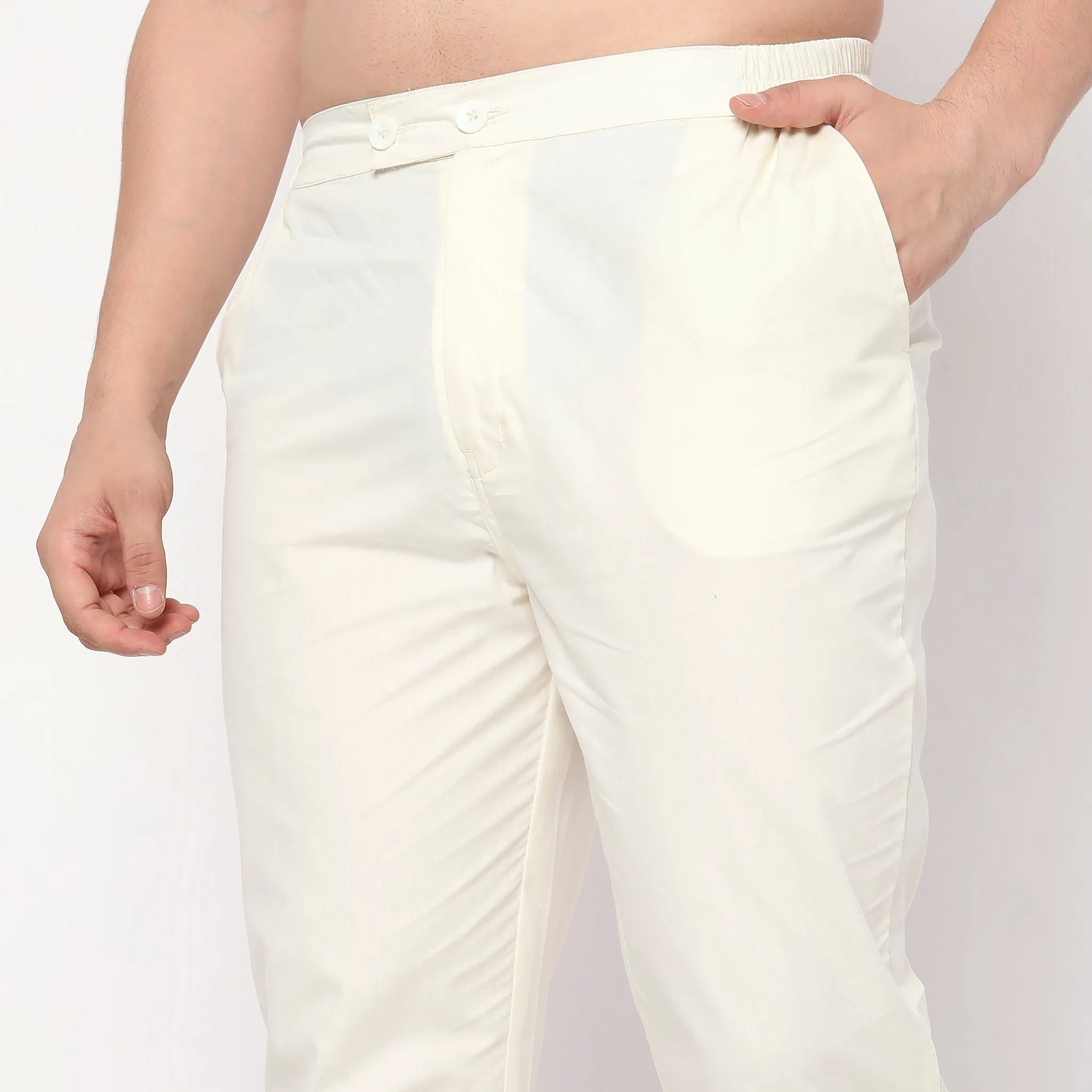 Perfect Ethnic Pants to Pair with Kurtas and Kurta-Shirts - Slim Fit Mid Rise Trousers