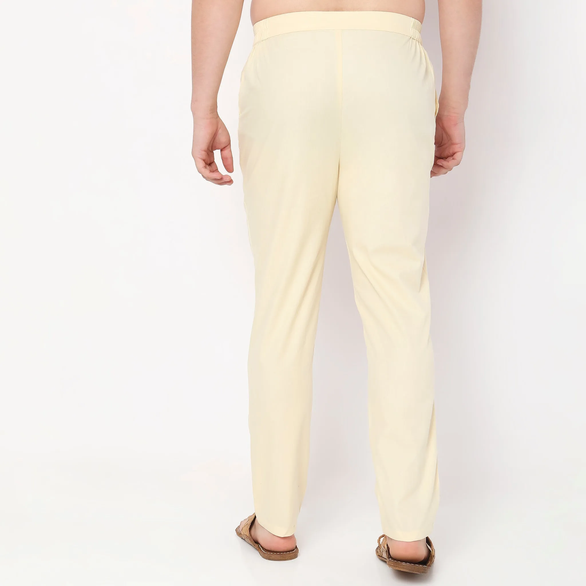 Perfect Ethnic Pants to Pair with Kurtas and Kurta-Shirts - Slim Fit Mid Rise Trousers