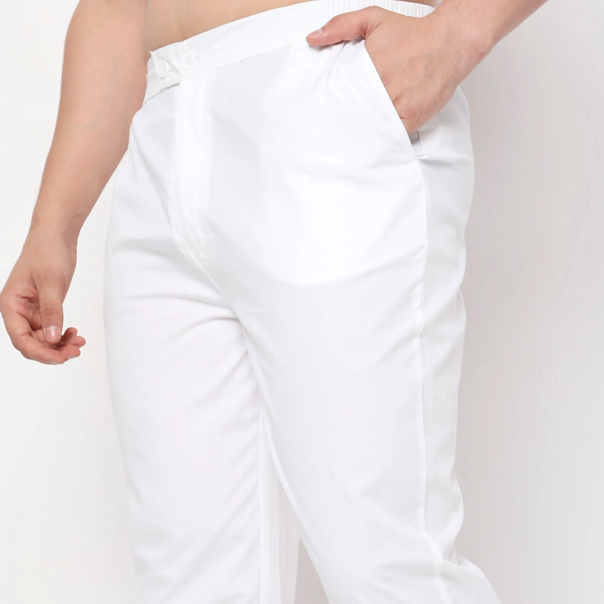 Perfect Ethnic Pants to Pair with Kurtas and Kurta-Shirts - Slim Fit Mid Rise Trousers