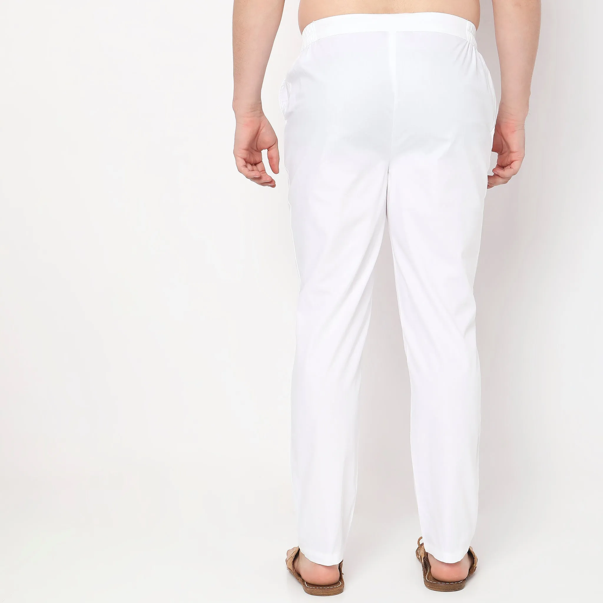 Perfect Ethnic Pants to Pair with Kurtas and Kurta-Shirts - Slim Fit Mid Rise Trousers