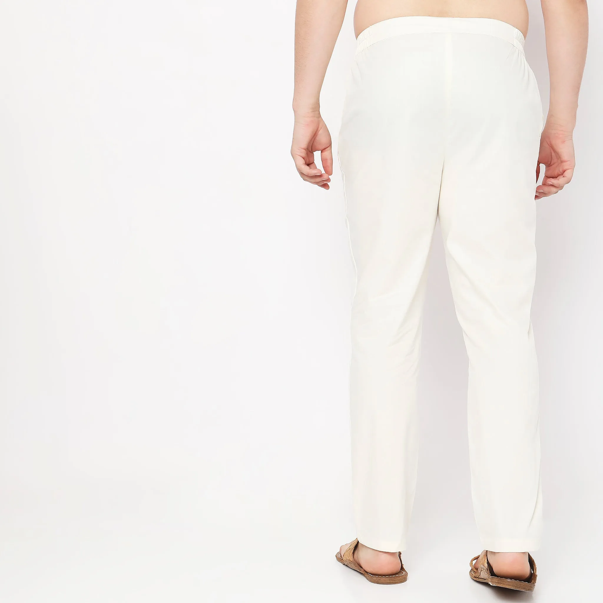 Perfect Ethnic Pants to Pair with Kurtas and Kurta-Shirts - Slim Fit Mid Rise Trousers