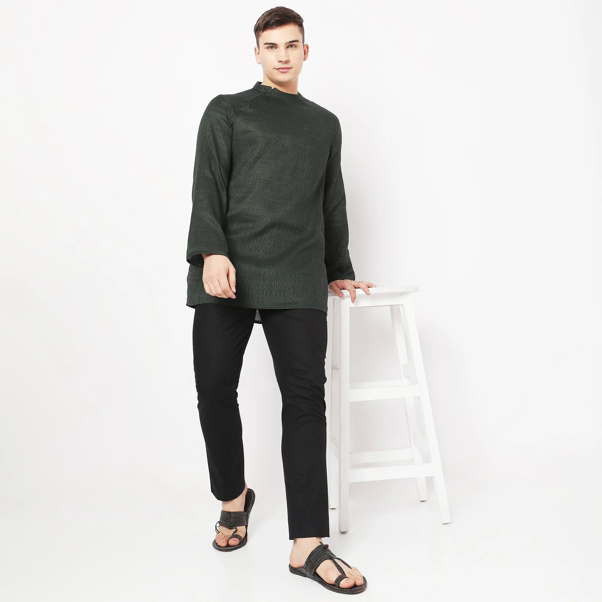 Perfect Ethnic Pants to Pair with Kurtas and Kurta-Shirts - Slim Fit Mid Rise Trousers