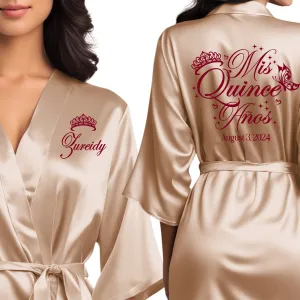 Personalized Champagne Gold Mis Quince Años Robes