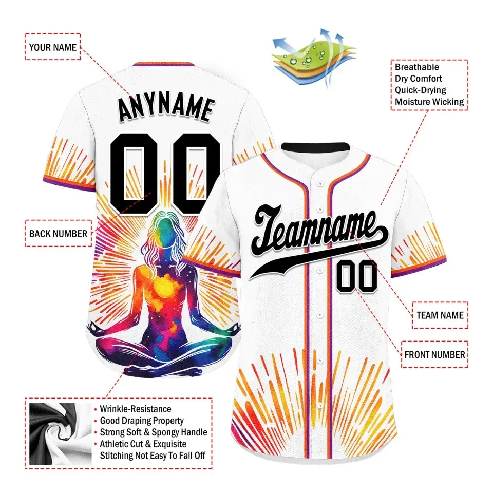 Personalized Yoga-Inspired Baseball Jersey – Custom Activewear for Wellness Enthusiasts