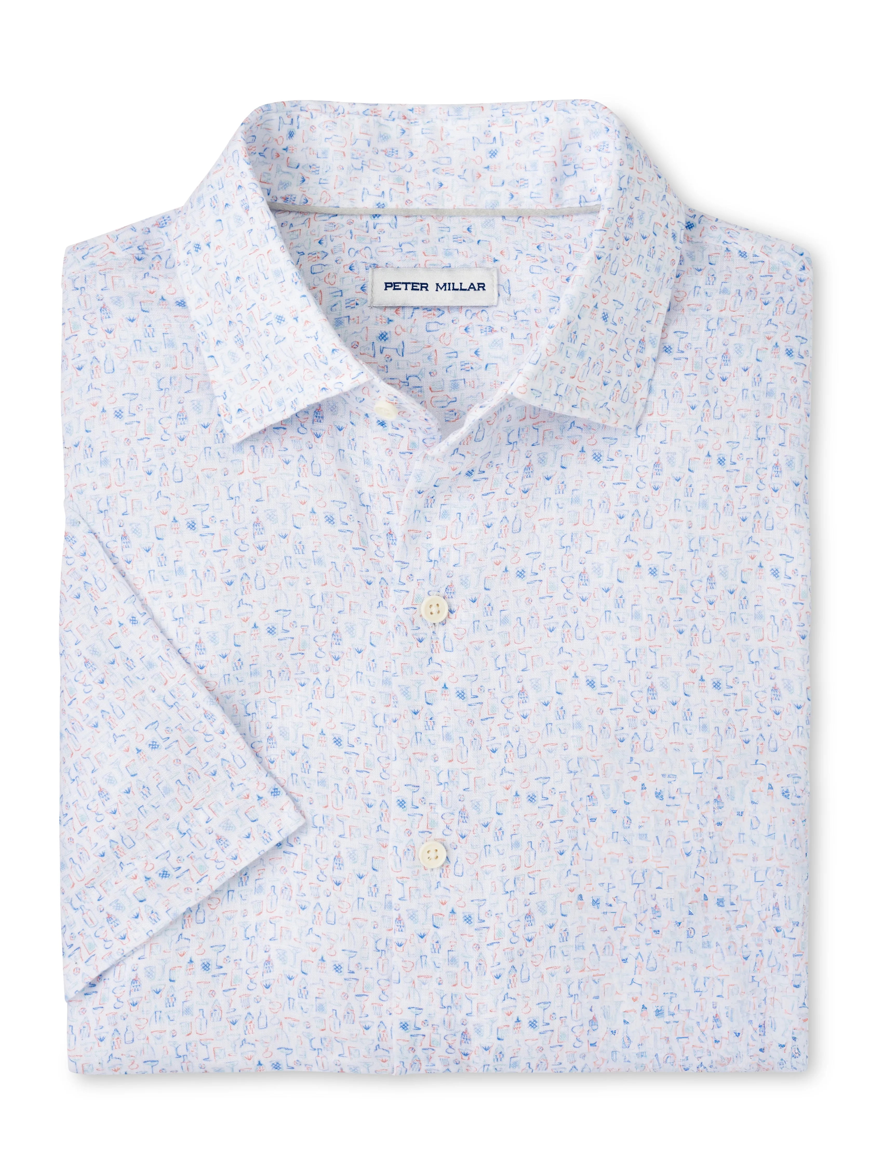 Peter Millar Men's Soiree Linen Sport Shirt - Multi