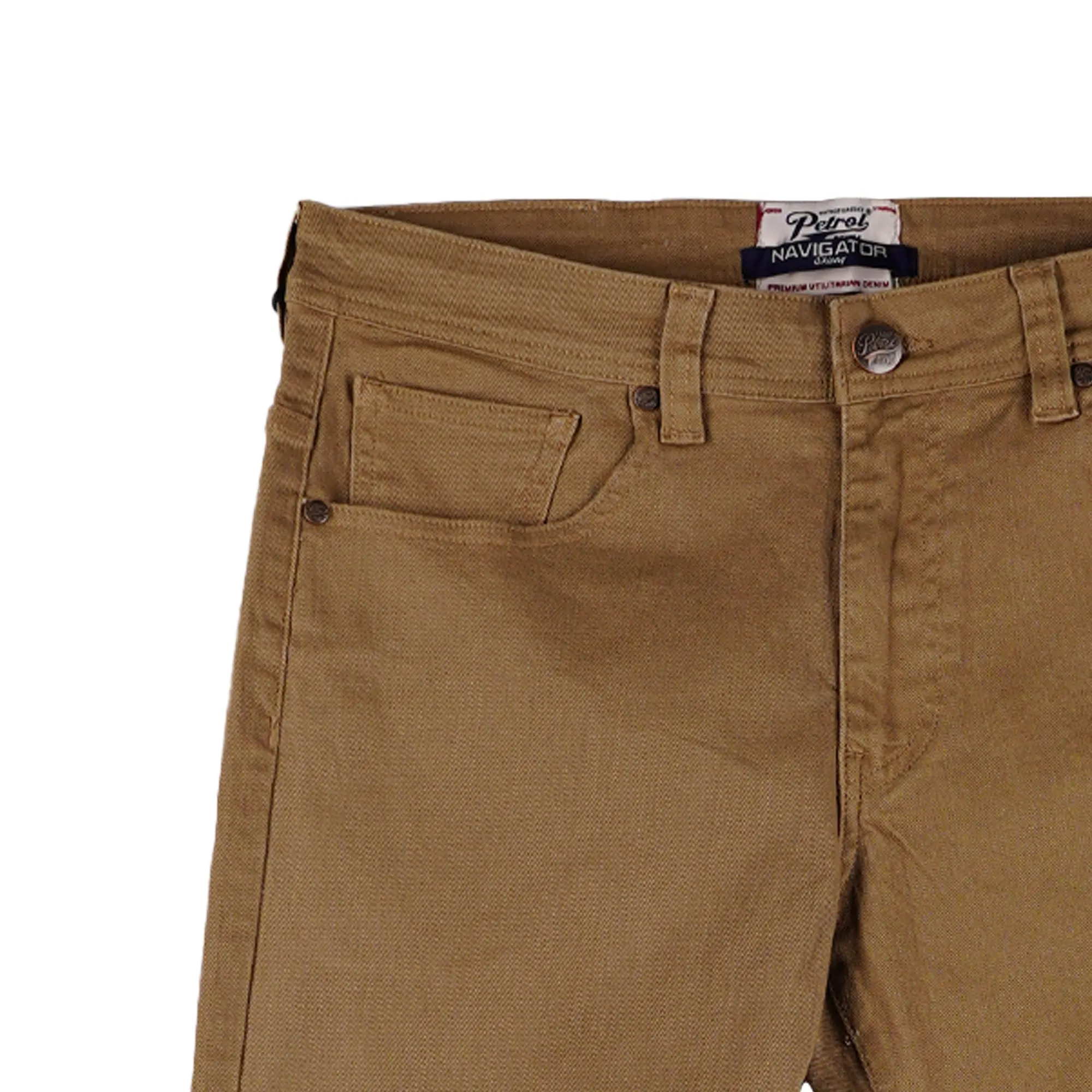 Petrol Men's Basic Denim Pants Mid-Rise Skinny Fitting Rinse Wash Fabric 163578 (Brown)