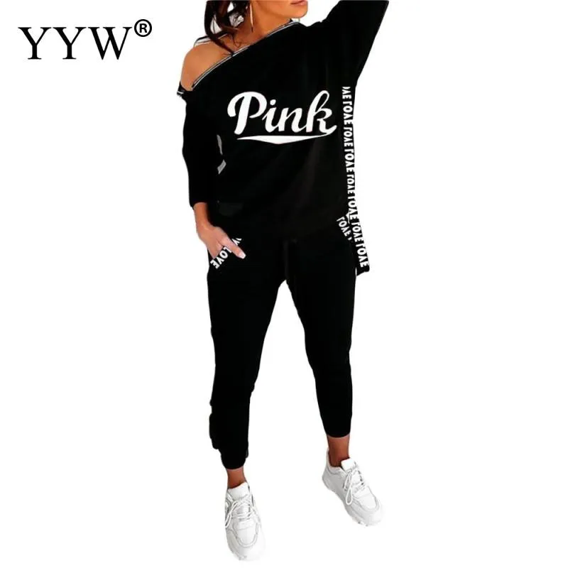 PINK letters two-piece suit