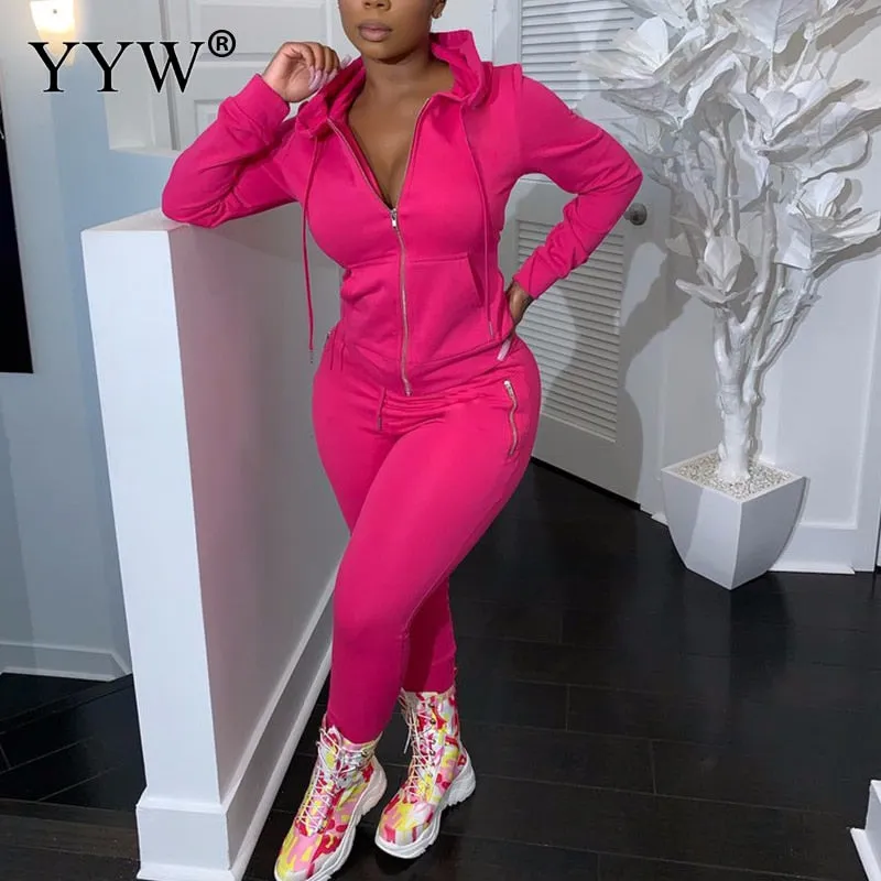 PINK letters two-piece suit